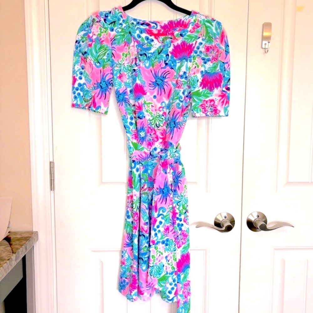 Lilly Pulitzer Harriet Elbow Sleeve Dress Mandevilla Baby Size XXS NWT